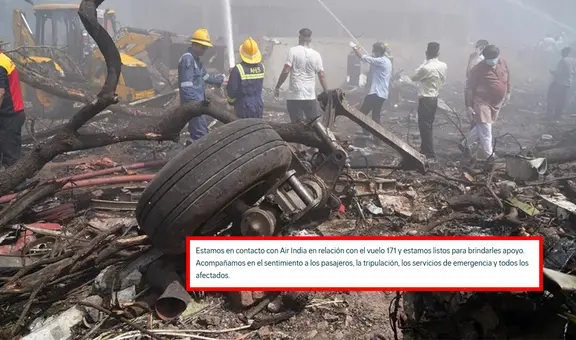 Boeing se pronuncia tras el accidente de su avión modelo 787 que se estrelló en la India con 242 personas a bordo