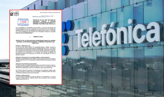 Congresistas proponen nacionalizar Telefónica del Perú