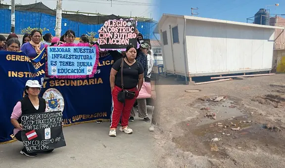 250 alumnos en Chiclayo estudian en módulos sin agua ni desagüe: hace 7 años exigen un colegio