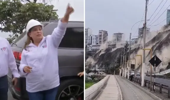Solo para la foto: Dina Boluarte verificó daños del sismo en la Costa Verde por 20 segundos y se marchó