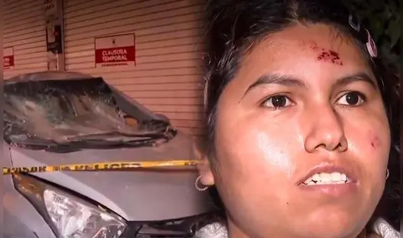 Escombros de edificio caen sobre un auto y dejan inconsciente a una mujer durante fuerte sismo: logró salir del peligro