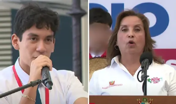 Dina Boluarte visita colegio en Piura y estudiante la enfrenta: "Miren más allá de los discursos"