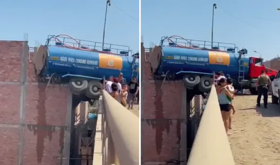 Camión cisterna choca contra muro de casa y usuarios se sorprende por resistencia del edificio: "Soporta un terremoto de 8,8"