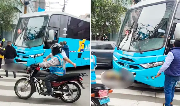 Bus de Airport Express que transporta pasajeros del aeropuerto Jorge Chávez atropella a fiscalizadora en Miraflores