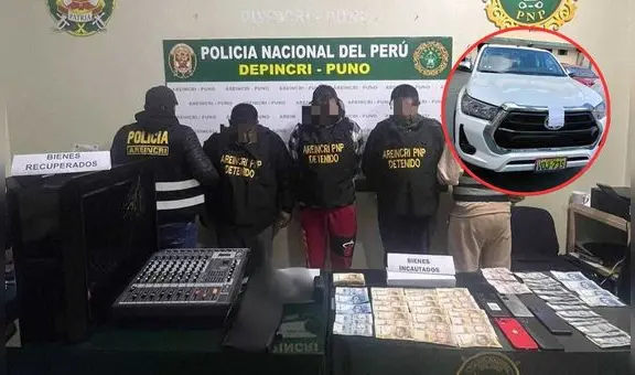 Caen delincuentes que robaban casas en Puno: utilizaban autos de alta gama y celulares clonados para comunicarse con cómplices