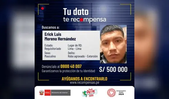 Ofrecen recompensas por 1.200 criminales prófugos