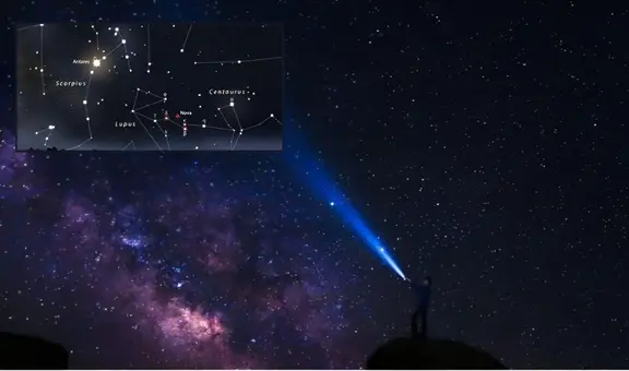 Una nueva estrella apareció en la constelación de Lupus y es visible en algunas partes de Norteamérica al volverse 4 millones de veces más brillante