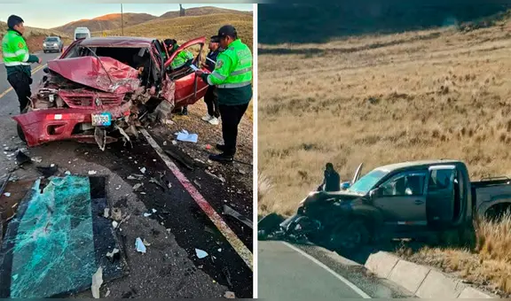 Un fallecido y un herido deja choque frontal entre auto y camioneta en vía Muñani–Azángaro