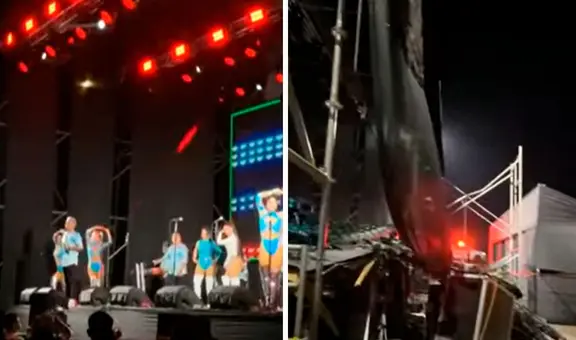 Show en Tarapoto casi termina en tragedia: pantalla cae sobre orquesta durante II Festival del Juane Amazónico