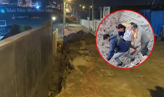 Mujer embarazada cae a zanja de 6 metros sin señalizar en Villa El Salvador y se rompe ambas piernas