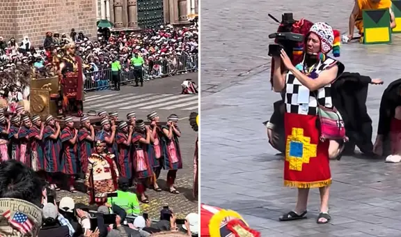 Camarógrafo se luce con traje inca en el Inti Raymi y usuarios reaccionan: "Para no malograr la paleta de colores"