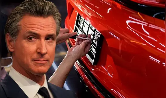 California les dice adiós a las viejas placas: Gavin Newsom firmó ley que permite a conductores modificar esta parte del vehículo