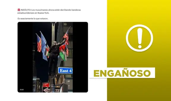 Video de un hombre que retira banderas de Estados Unidos de un poste en Nueva York no es de junio de 2025