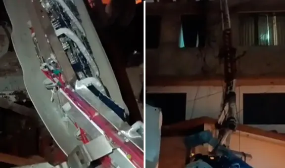 Antena de telefonía cae sobre habitación de vivienda y deja un herido en SJL: "Pensé que era un terremoto"