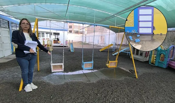350 niños de inicial conviven entre aguas negras por colapso de desagüe en colegio de Chiclayo