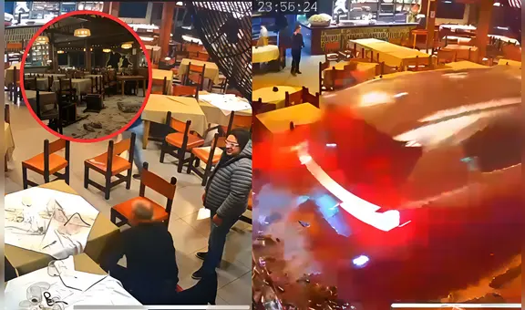 Sujeto impacta su auto contra restaurante 'El Charrúa' en La Molina en una presunta pelea con un comensal