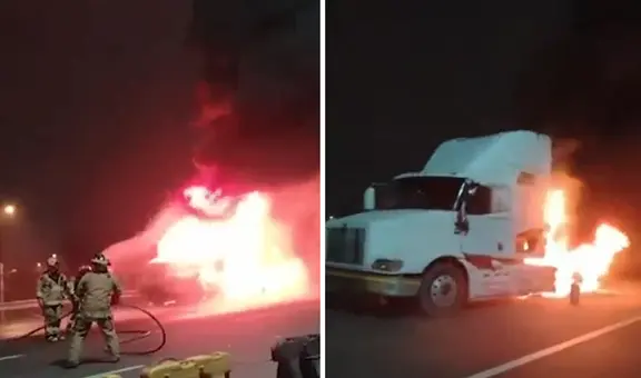Tráiler de golosinas termina calcinado en pleno puente Santa Anita debido a cortocircuito: pasajeros lograron salir a tiempo