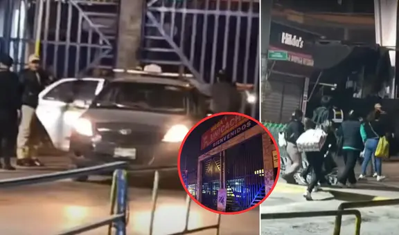 Balean fachada del mercado Mega Unicachi de Los Olivos y vigilante resulta herido