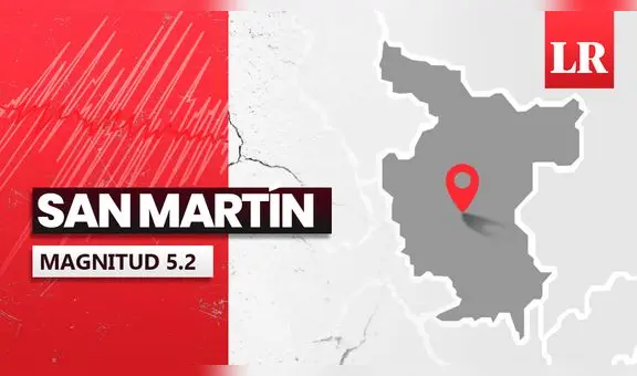 Temblor de magnitud 5,2 se sintió en San Martín hoy, según IGP