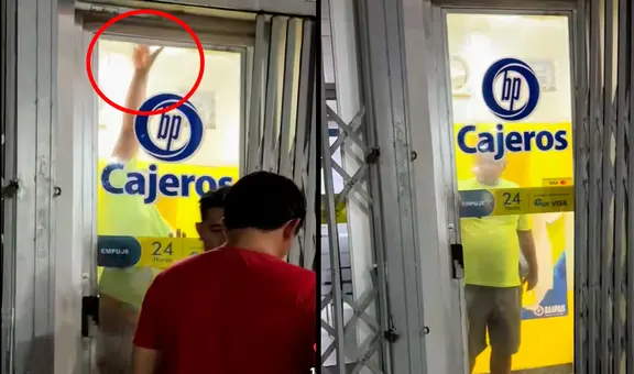 Cliente se queda encerrado en cajero de banco y usuarios reaccionan: “Lo atrapó el dinero”