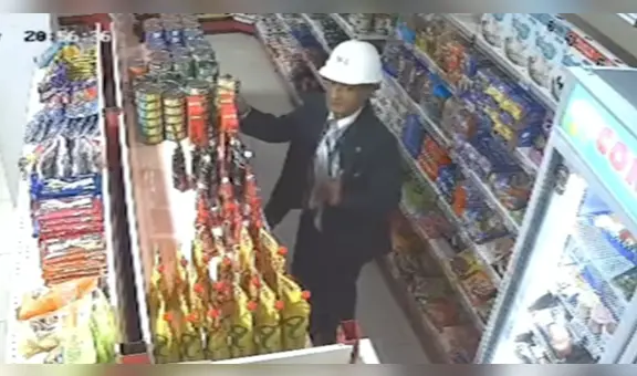 Con casco de ingeniero y ropa de sastre: así opera el 'ladrón elegante' en minimarkets de Barranco