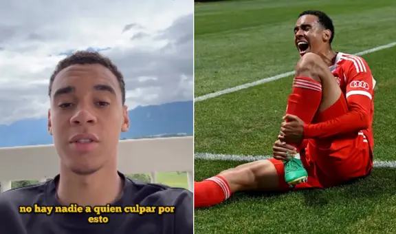 Jamal Musiala reaparece en las redes sociales tras su grave lesión y manda un mensaje de optimismo: "No hay que culpar a nadie"