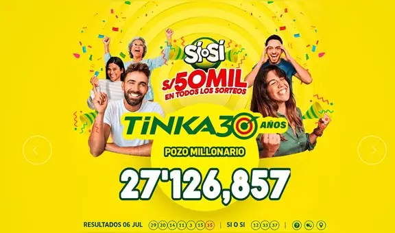 La Tinka: resultados y números ganadores del sorteo del miércoles 9 de julio del 2025