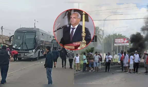 César Sandoval, ministro del MTC, exige que autoridades se impongan ante bloqueo de vías por paro de mineros: "Está penalizado"