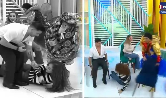 Janet Barboza sufre aparatosa caída en vivo durante el juego de la silla y conductores de 'América hoy' quedaron impactados