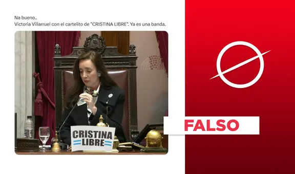 La vicepresidenta de Argentina no apareció con un cartel a favor de Cristina Fernández: es un montaje