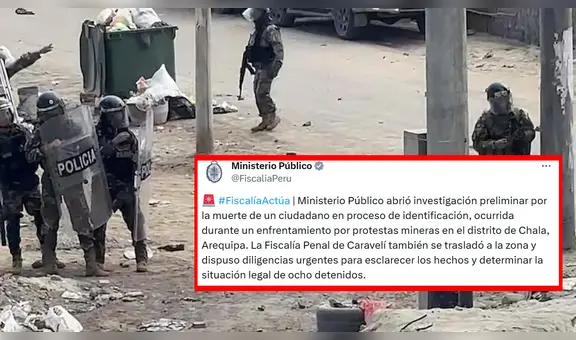 Arequipa: Fiscalía abre investigación por muerte en Chala durante protestas mineras