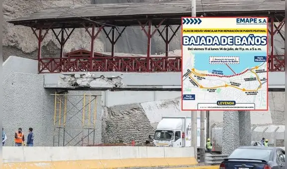 Costa Verde: cierran tramo por obras en el puente Bajada de Baños del 11 al 14 de julio