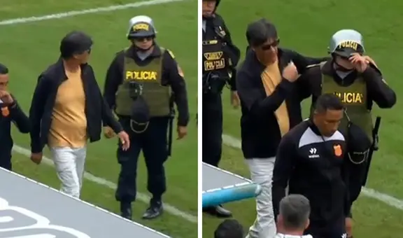 Ángel Comizzo fue expulsado ante Sporting Cristal, pero no se quiso ir y la policía tuvo que sacarlo