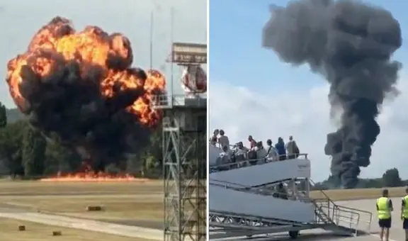 Avioneta se estrella tras despegar en Inglaterra y provoca una enorme bola de fuego: autoridades cancelaron vuelos del día