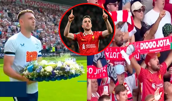 Capitán del Preston lleva corona de flores a la hinchada del Liverpool en homenaje a Diogo Jota y André Silva