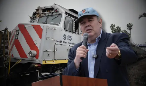 Se descarrila parte del tren de López Aliaga a la altura del Parque de la Muralla en su primer día