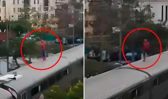 Captan a hombre disfrazado de Spider-Man corriendo sobre los trenes de López Aliaga: “Está buscando al Dr. Octopus”