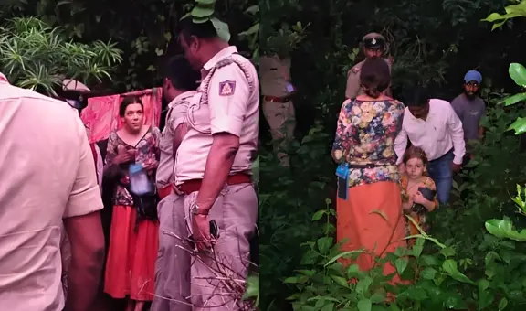 Hallan a mujer rusa viviendo con sus dos hijas dentro de una cueva en la India: "Las serpientes son nuestras amigas"