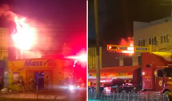 Gran incendio consume almacén de plásticos en Chorrillos: 12 unidades de bomberos enfrentan falta de agua