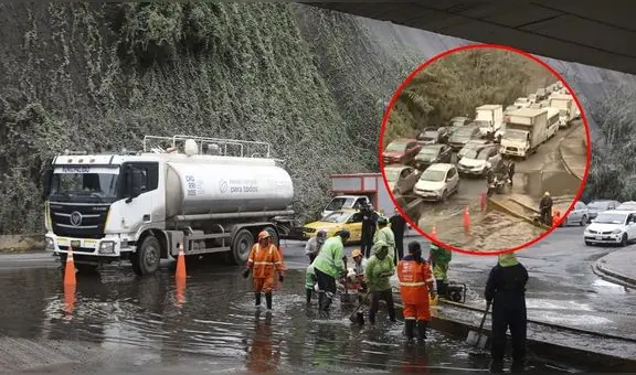 Costa Verde: gran congestión vehicular por aniego en la bajada a la playa Agua Dulce en Chorrillos