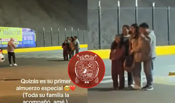 Familia peruana conmueve al acompañar a alumna de la UNMSM a su almuerzo especial: “Un momento inolvidable”