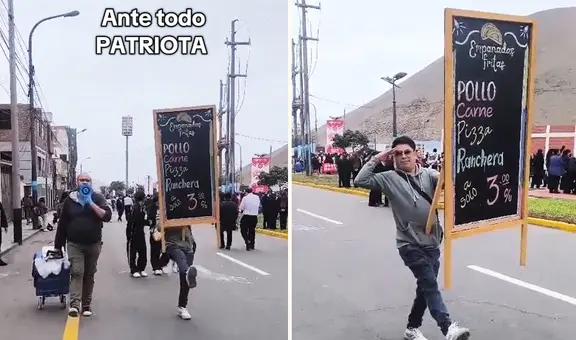 Peruano y venezolano marchan juntos para vender empanadas en desfile: “Nos dieron estilo, nos dieron patriotismo"