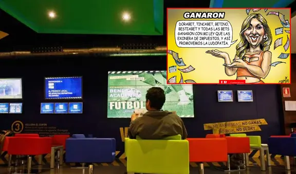 Carlincatura ironiza la propuesta de una congresista para exonerar de impuestos a casas de apuestas