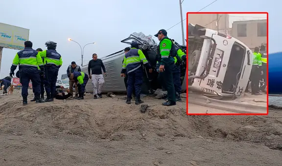 Accidente en la autopista Ramiro Prialé deja al menos 20 heridos tras despiste y volcadura de combi