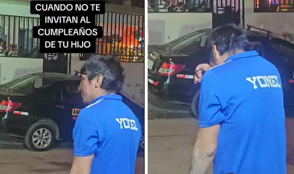 Padre le canta el cumpleaños a su hijo desde la calle y rompe en llanto: "Cuando no te invitan a la fiesta"