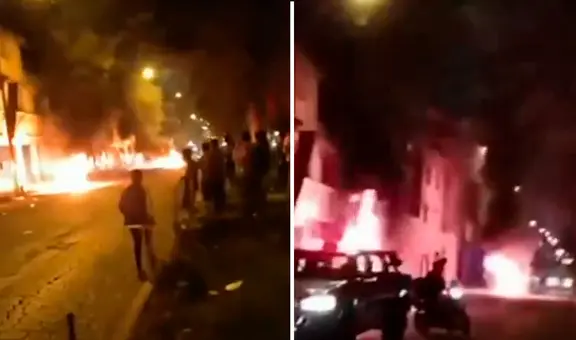 Comerciantes de 'La 50' incendian motocicletas de presuntos extorsionadores extranjeros en Independencia