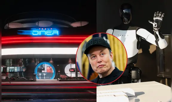 Este es 'Tesla Diner', el nuevo negocio futurista de Elon Musk: tiene robots, un autocinema y un menú especial