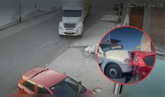 Chofer pierde la pierna tras impacto de tráiler contra su auto en Arequipa: camión se había despistado