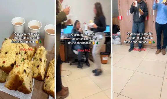 Peruanos adelantan la Navidad con panetón y chocolate en la oficina: "Para combatir el frío"