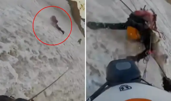 ¡De terror! Escalador graba el momento exacto en que su compañero cae mientras subía una cordillera en Perú